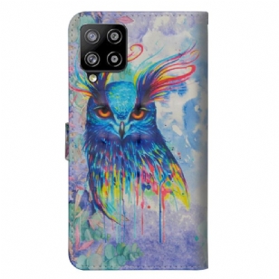 Housse Samsung Galaxy A42 5G hibou aquarelle