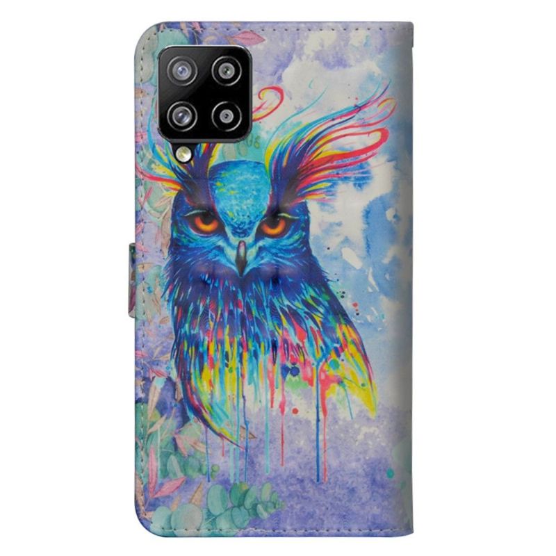 Housse Samsung Galaxy A42 5G hibou aquarelle