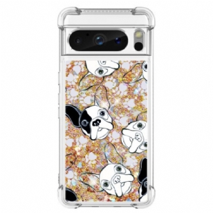 Coque Google Pixel 8 Pro Paillettes Chiens