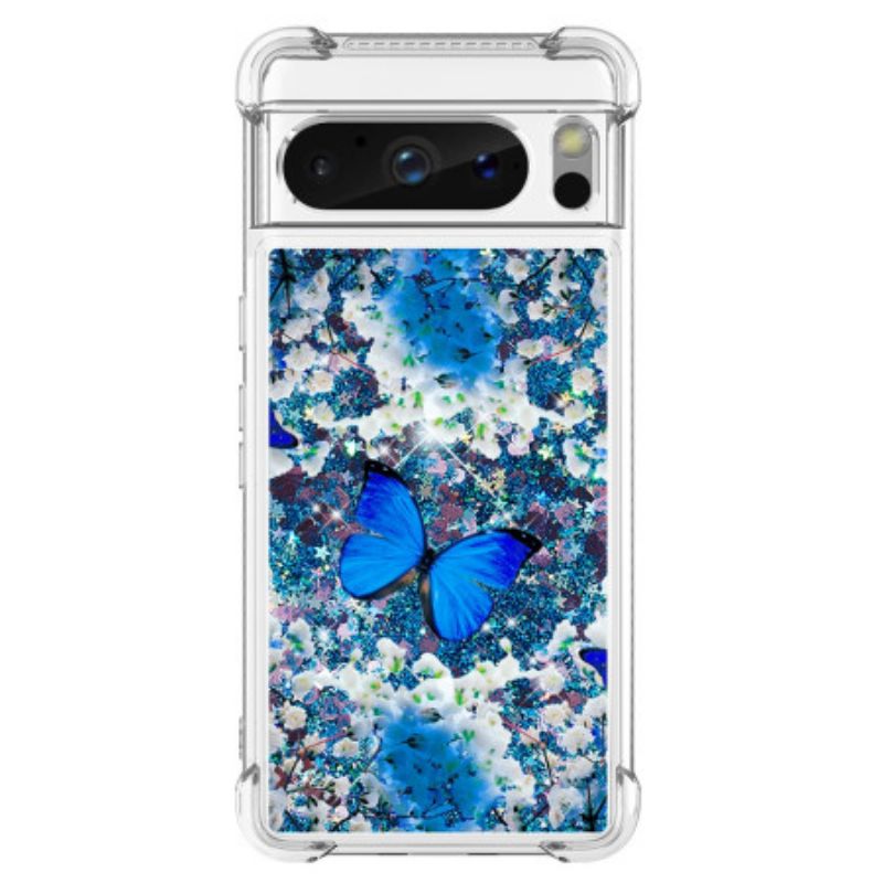 Coque Google Pixel 8 Pro Paillettes Papillon