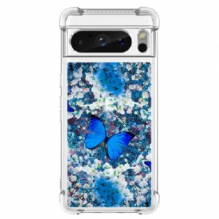 Coque Google Pixel 8 Pro Paillettes Papillon