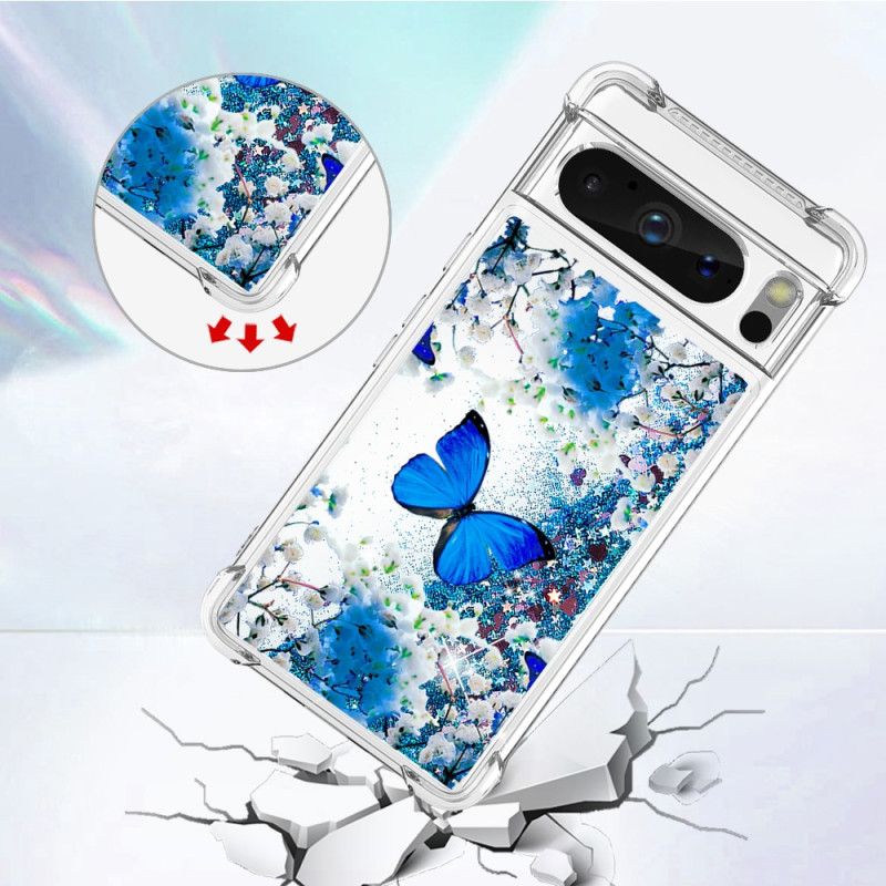 Coque Google Pixel 8 Pro Paillettes Papillon