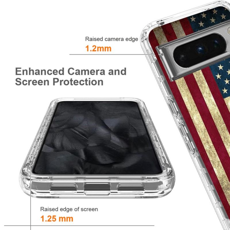 Coque Google Pixel 8 Pro Renforcée Drapeau Américain