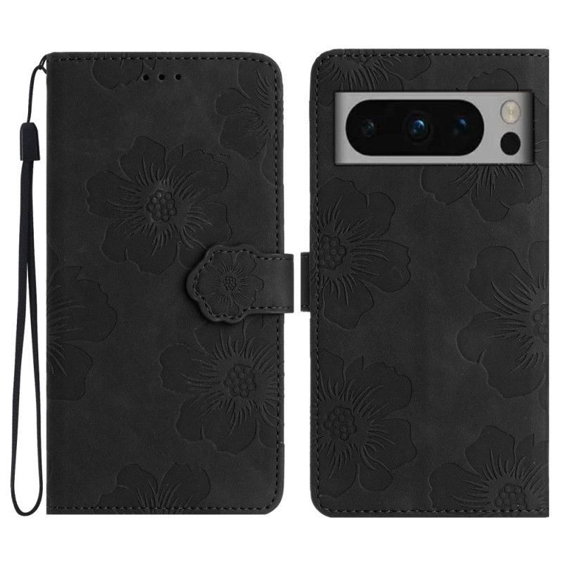 Housse Google Pixel 8 Pro Fleurs avec Lanière