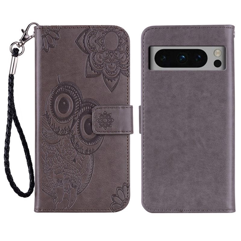 Housse Google Pixel 8 Pro Hibou Mandala et Lanière