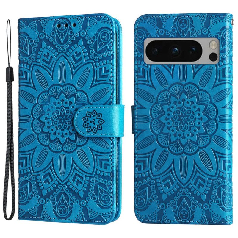 Housse Google Pixel 8 Pro Mandala Soleil avec Lanière