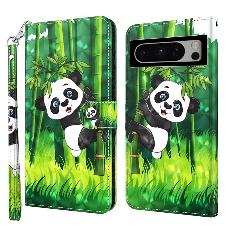 Housse Google Pixel 8 Pro Panda Bambou à lanière