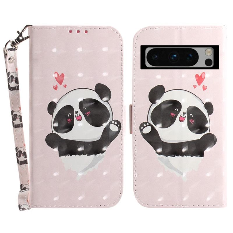 Housse Google Pixel 8 Pro Panda Love à Lanière