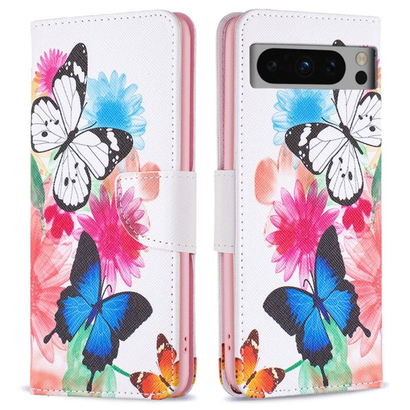 Housse Google Pixel 8 Pro Papillons Aquarelle