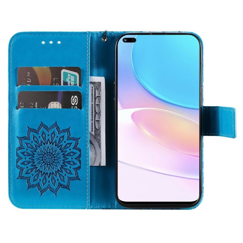 Housse Honor 50 Lite / Huawei Nova 8i Sunflower à lanière