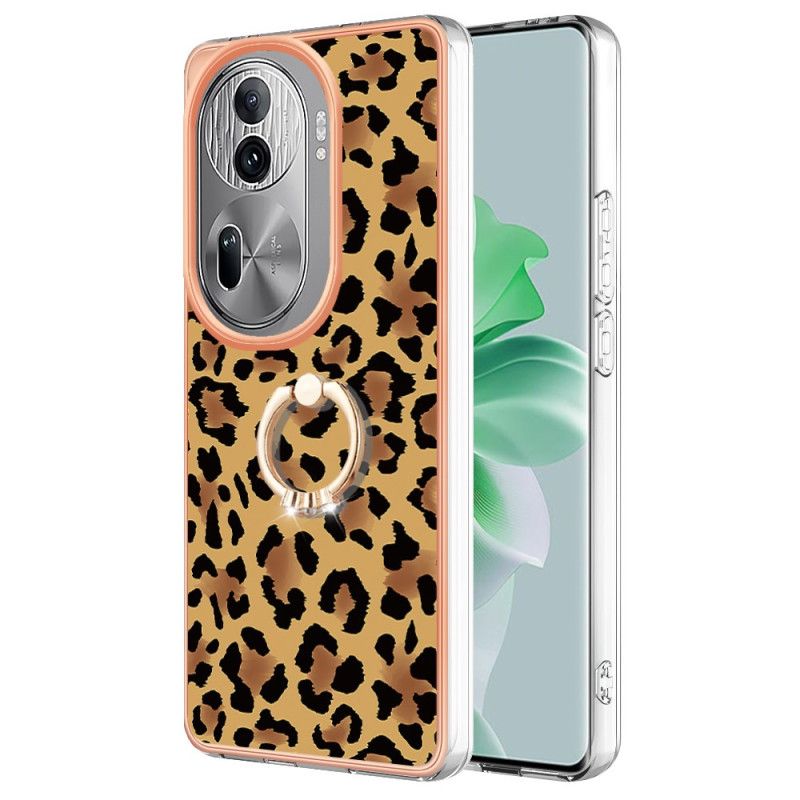 Coque Oppo Reno 11 Pro 5G Anneau-Support Motif Léopard