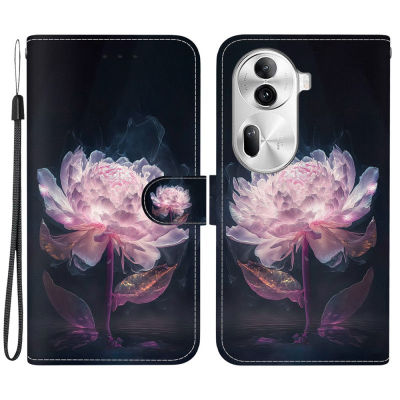 Housse Oppo Reno 11 Pro 5G Pivoine Pourpre à Lanière