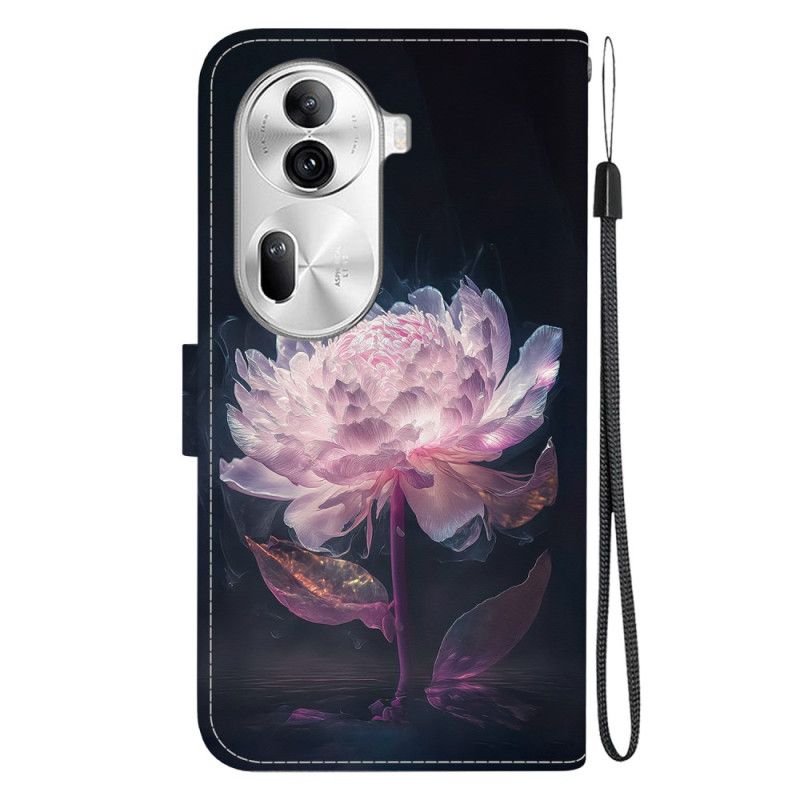 Housse Oppo Reno 11 Pro 5G Pivoine Pourpre à Lanière