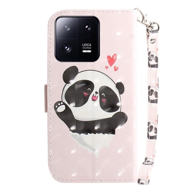 Housse Xiaomi 13 Pro Panda Love à Lanière