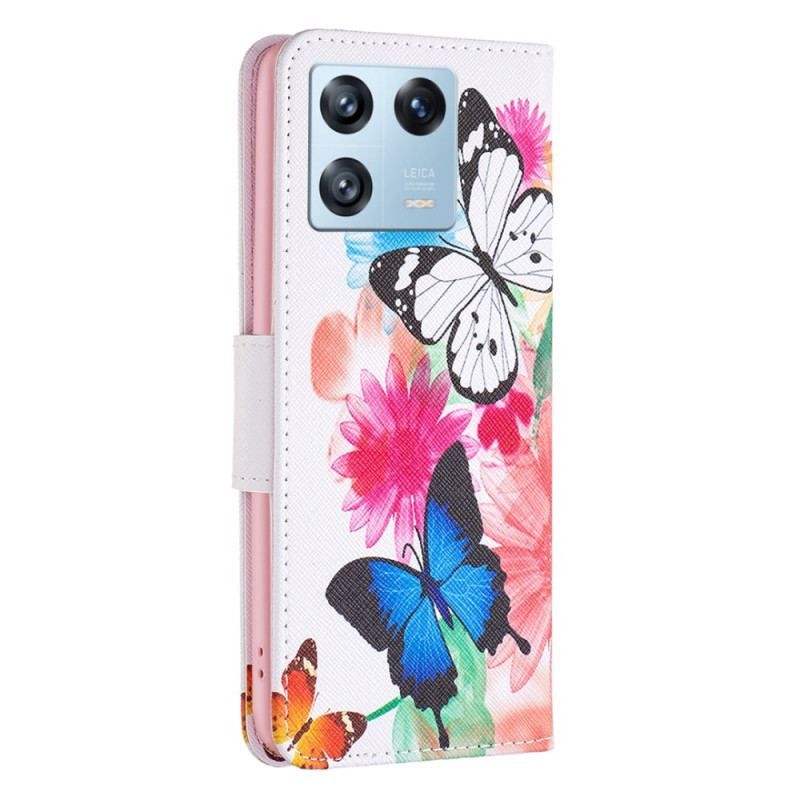 Housse Xiaomi 13 Pro Papillons Aquarelle