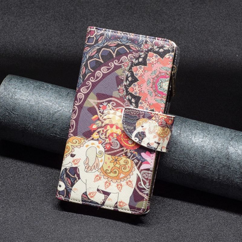 Housse Xiaomi 13 Pro Poche Zippée Éléphant