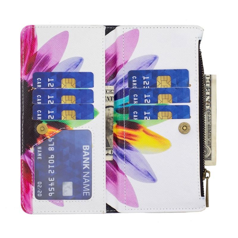 Housse Xiaomi 13 Pro Poche Zippée Fleur