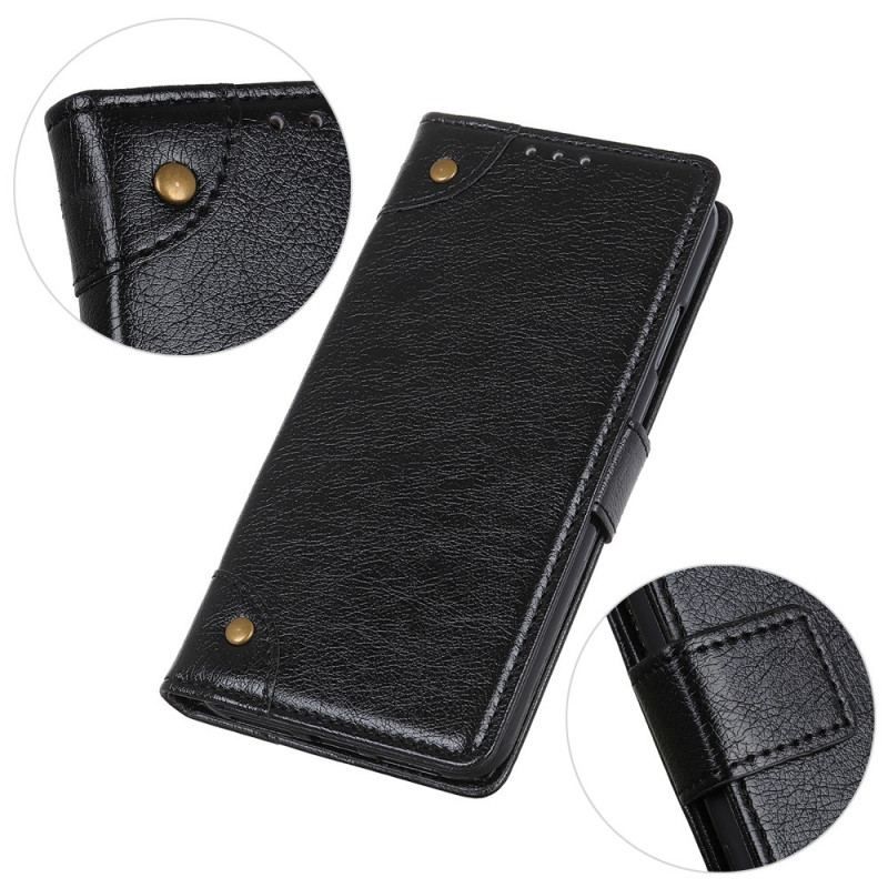 Housse Xiaomi 13 Pro Style Cuir Nappa Rivets Vintage