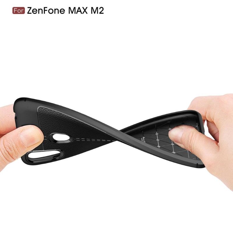 Asus Zenfone Max M2 - Coque gel finition simili cuir