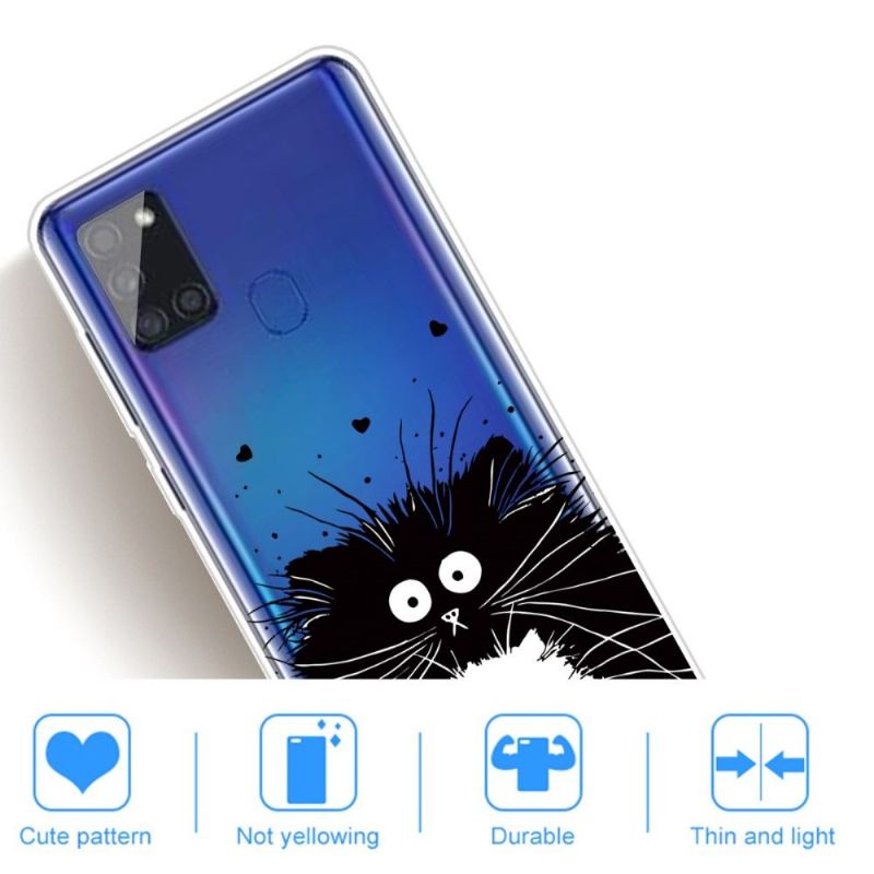 Coque Samsung Galaxy A21s chats noir et blanc