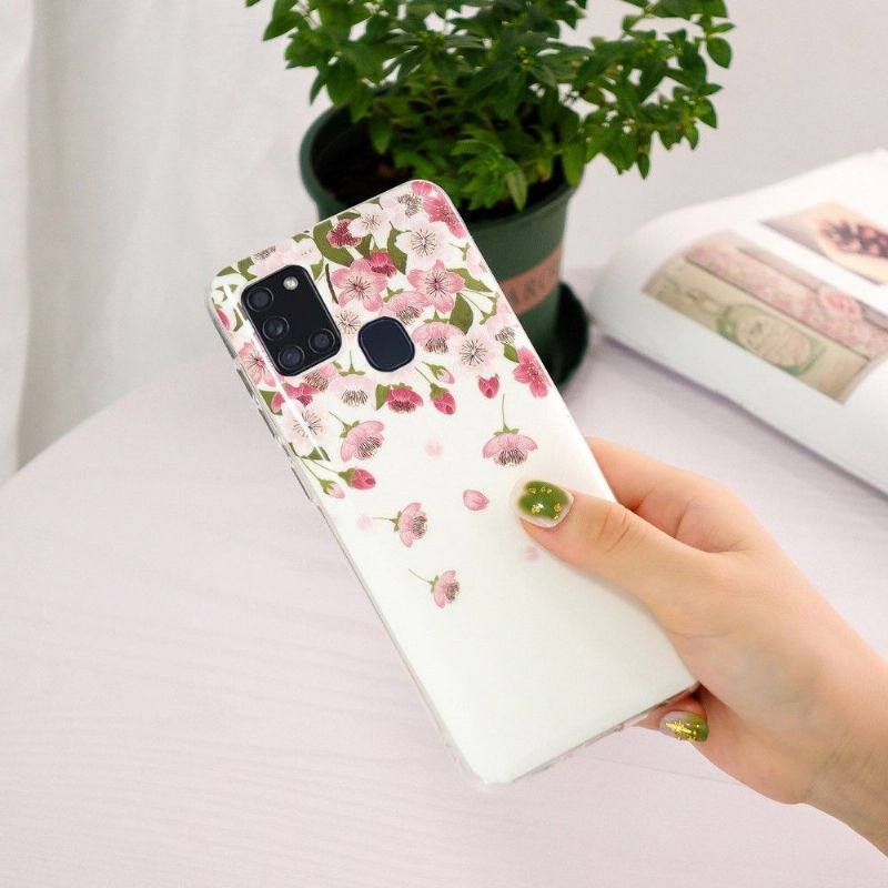 Coque Samsung Galaxy A21s Fluorescente Fleurs