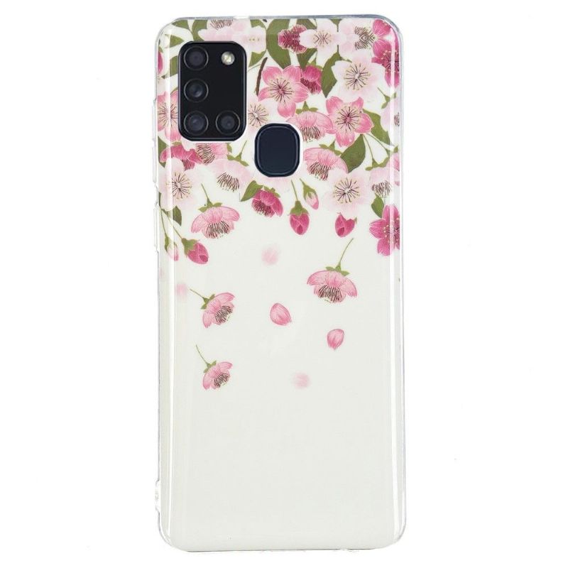 Coque Samsung Galaxy A21s Fluorescente Fleurs