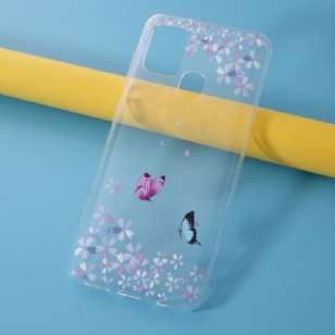 Coque Samsung Galaxy A21s Papillons Florets