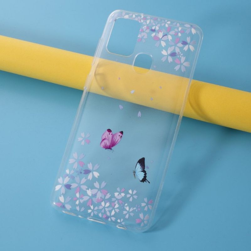 Coque Samsung Galaxy A21s Papillons Florets