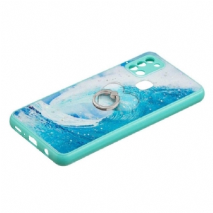 Coque Samsung Galaxy A21s Vague avec anneau