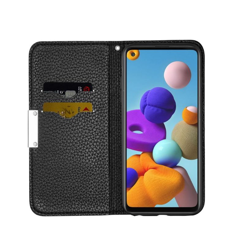 Flip cover Samsung Galaxy A21s simili cuir grainé