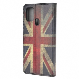 Housse Samsung Galaxy A21s Drapeau Anglais Vintage