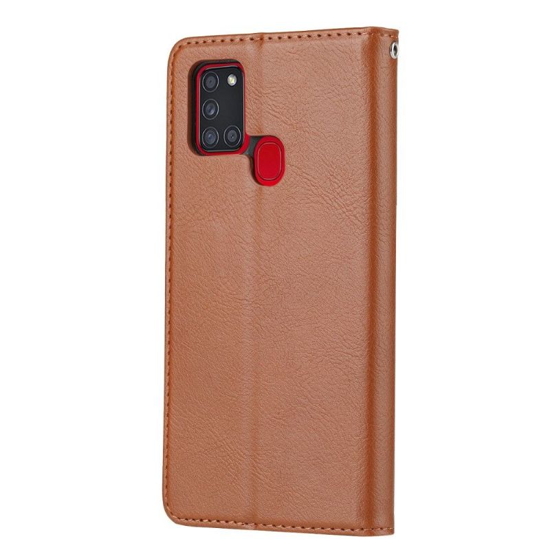 Housse Samsung Galaxy A21s Effet Cuir Stand Case