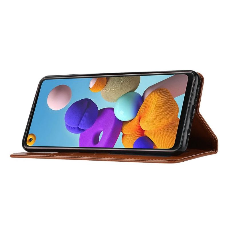 Housse Samsung Galaxy A21s Effet Cuir Stand Case