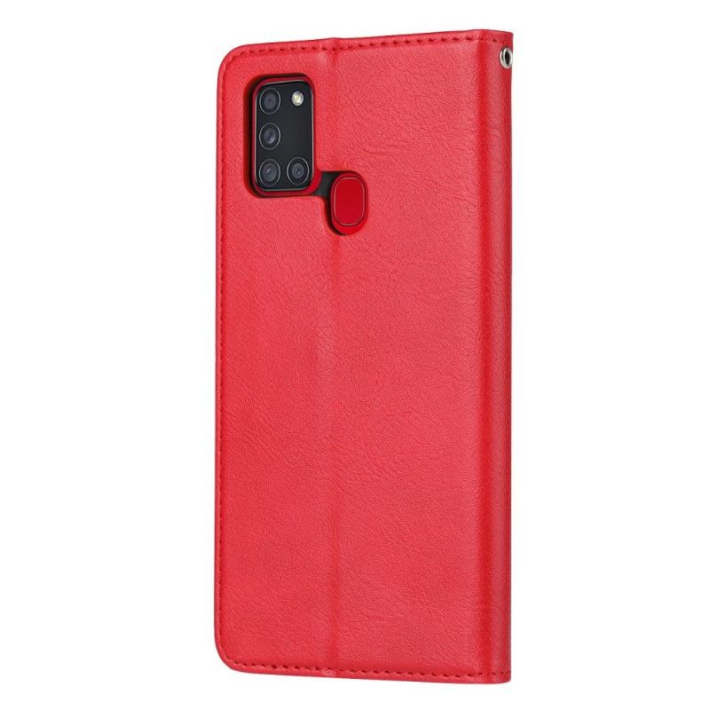 Housse Samsung Galaxy A21s Effet Cuir Stand Case