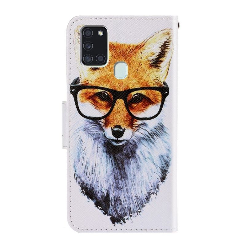 Housse Samsung Galaxy A21s Renard à lunettes