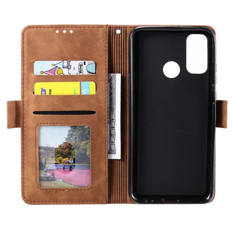 Housse Samsung Galaxy A21s Vintage Porte Cartes à Lanière