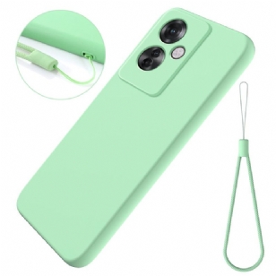 Coque Oppo Reno 11F 5G Silicone Liquide à Lanière