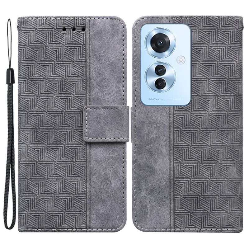 Housse Oppo Reno 11F Motif Tissé à Lanière