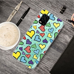 Coque Xiaomi Mi 10 Lite coeurs colorés