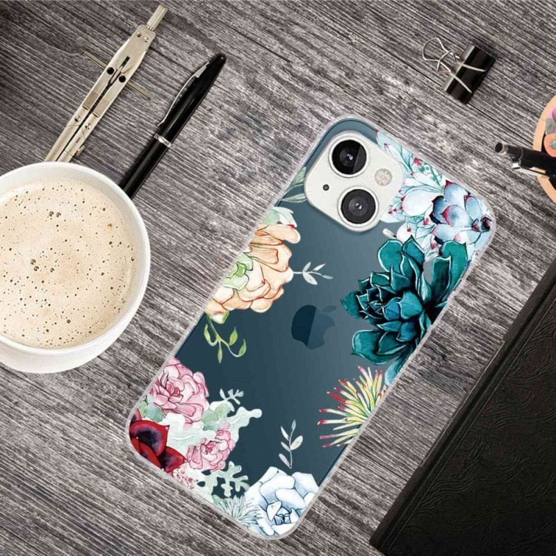 Coque iPhone 14 Plus Fleurs Aquarelle