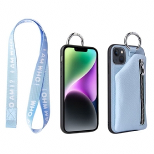 Coque iPhone 14 Plus Porte-Cartes dÉtachable avec Fermeture Éclaire