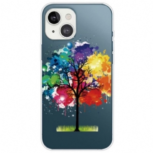 Coque iPhone 14 Plus Transparente Arbre Aquarelle