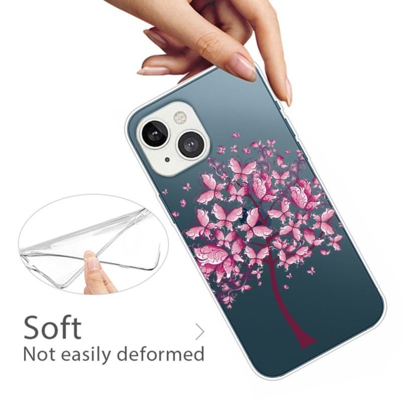 Coque iPhone 14 Plus Transparente Arbre à Papillons