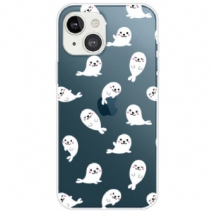 Coque iPhone 14 Plus Transparente Otaries Fun