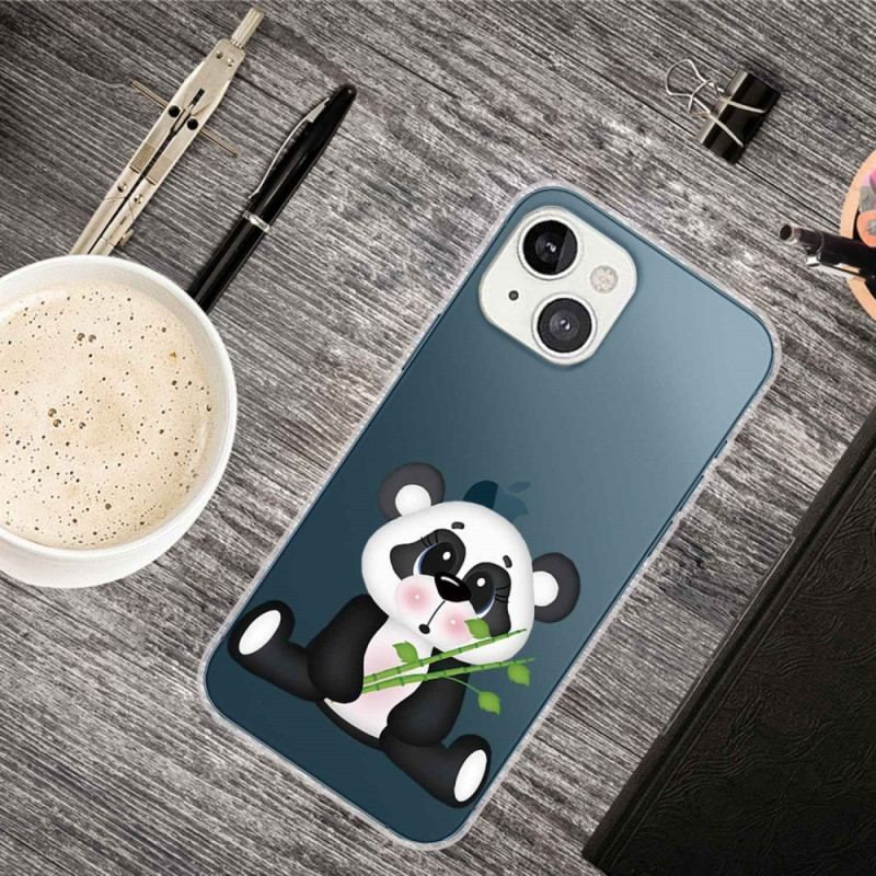 Coque iPhone 14 Plus Transparente Panda Triste