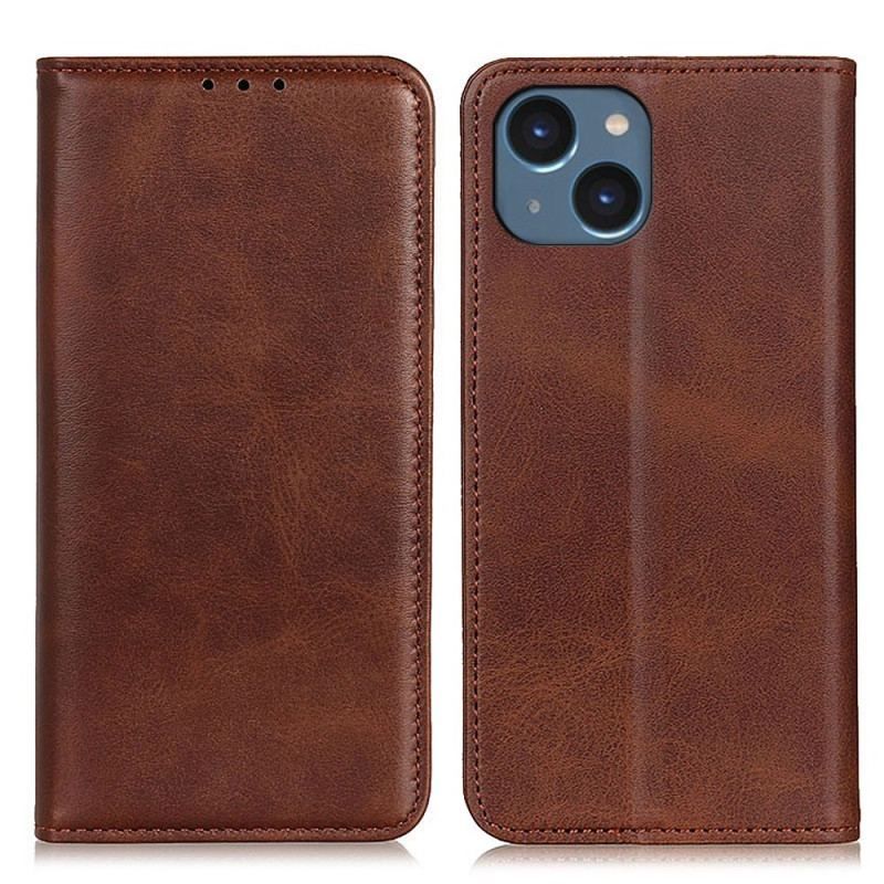 Flip Cover iPhone 14 Plus Cuir Fendu Mat