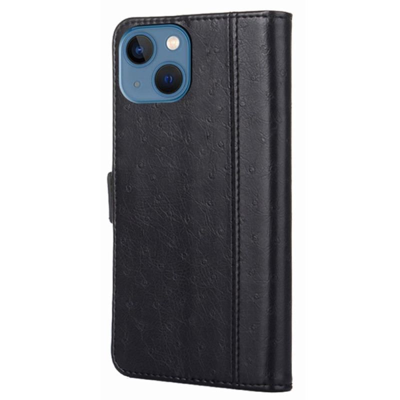 Flip Cover iPhone 14 Plus Style Cuir Autruche