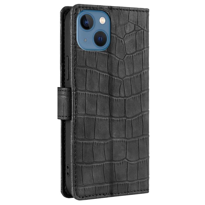 Housse iPhone 14 Plus Style Peau de Crocodile