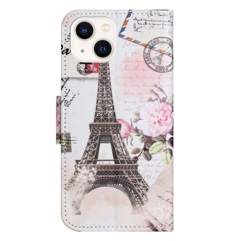 Housse iPhone 14 Plus Tour Eiffel Vintage