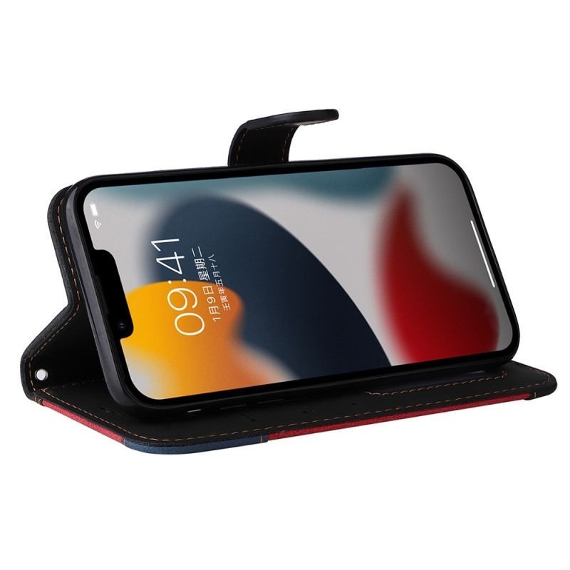 Housse iPhone 14 Plus Tricolore avec Lanière